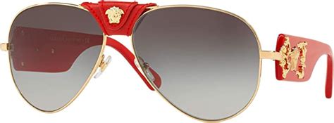 Versace Baroque VE 2150Q 100211 Gold Red Leather .